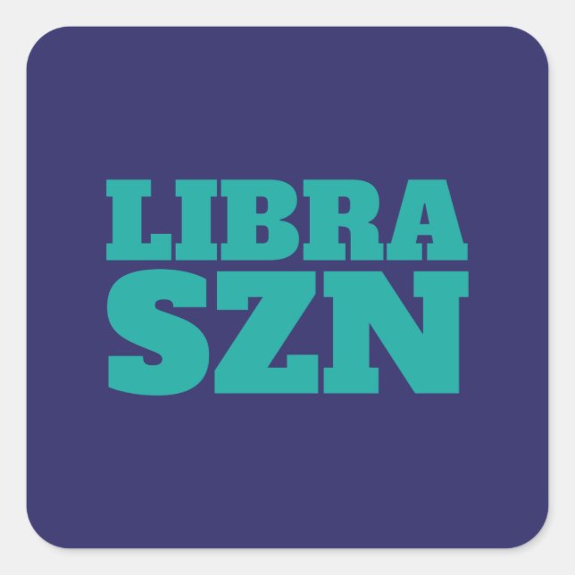 Dark Blue Cyan Libra SZN Cool Quadratischer Aufkleber (Vorderseite)