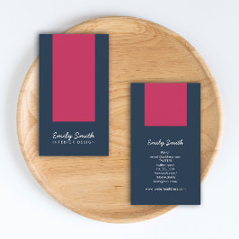 Dark Blue & Dark Pink Interior Design Social Media Visitenkarte
