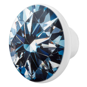 Dark Blue Diamond Muster Keramikknauf