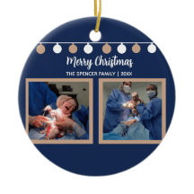 Dark Blue Elegant Baby Beige Christmas 