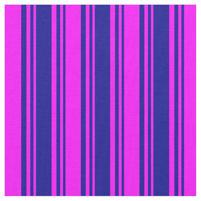 Dark Blue & Fuchsia Lines Muster Stoff (Nahaufnahme)