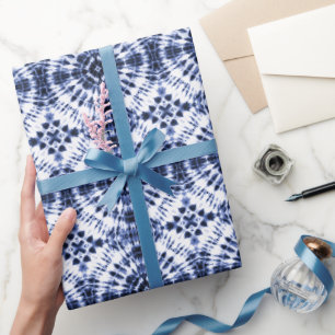 Dark Blue Gefärbte Krawatte Muster Geschenkpapier