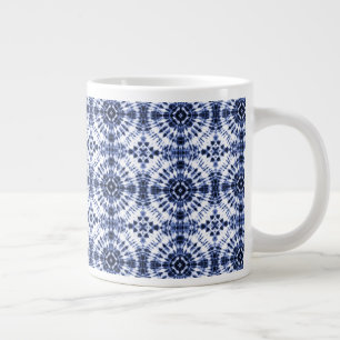 Dark Blue Gefärbte Krawatte Muster Jumbo-Tasse
