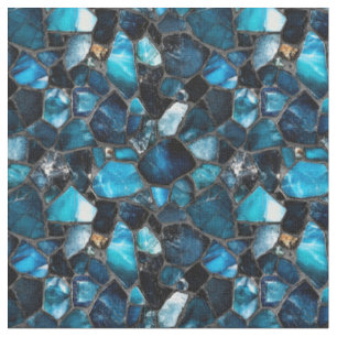 Dark Blue Gemstones Stoff