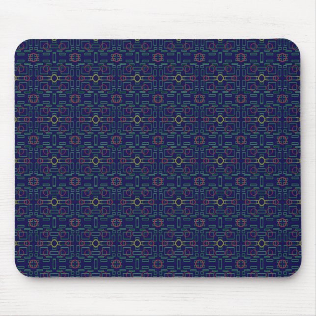Dark Blue Geometric Mousepad (Vorne)