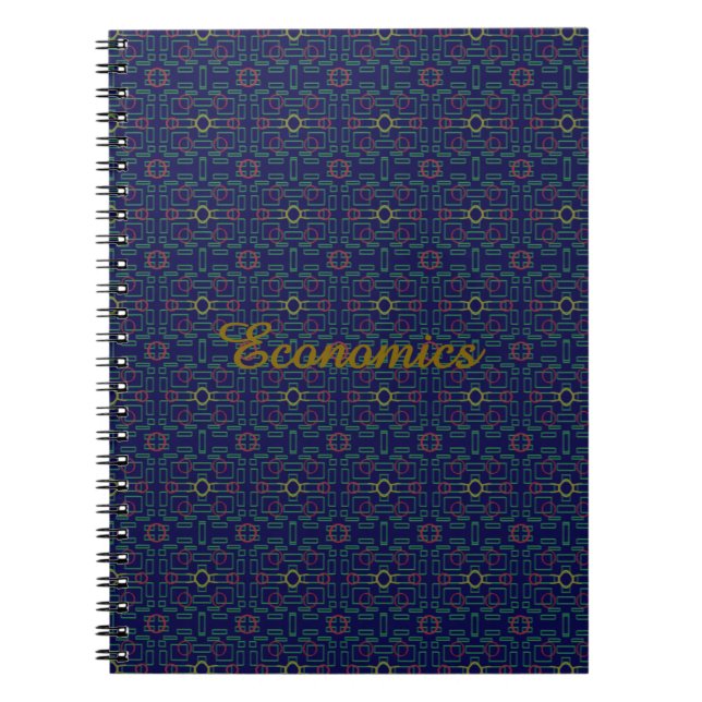 Dark Blue Geometric Spiral Foto Notebook Notizblock (Vorderseite)