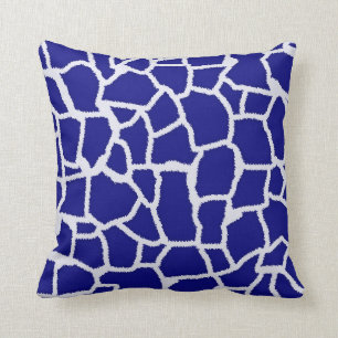 Dark Blue Giraffe Animal Print Kissen