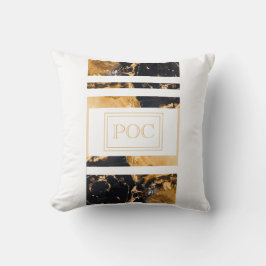 Dark Blue Gold Abstrakt Monogram Kissen