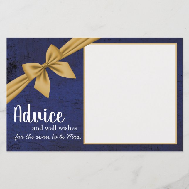 Dark Blue Gold Bow Advertising Card (Vorderseite)