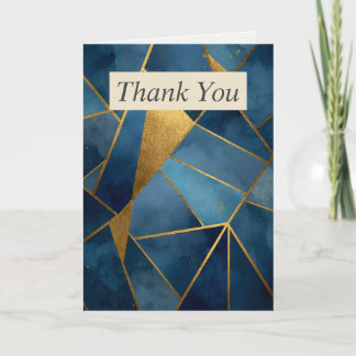 Dark Blue & Gold Geometric Dankeschön Karte