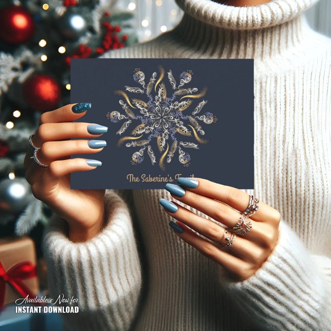 Dark Blue & Gold Midnight Sparkle Stars New Year  Karte (Von Creator hochgeladen)