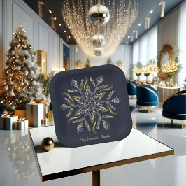 Dark Blue & Gold Midnight Sparkle Stars New Year  Pappteller