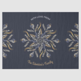 Dark Blue & Gold Midnight Sparkle Stars New Year Seidenpapier
