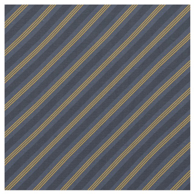 Dark Blue & Gold Stripes Stoff (Nahaufnahme)