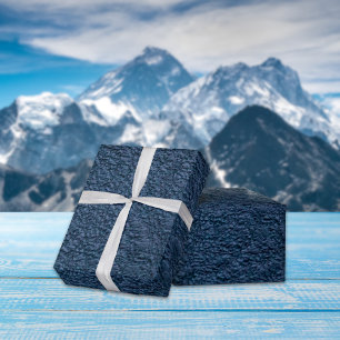 Dark Blue Grain Imitate Leather Geschenkpapier
