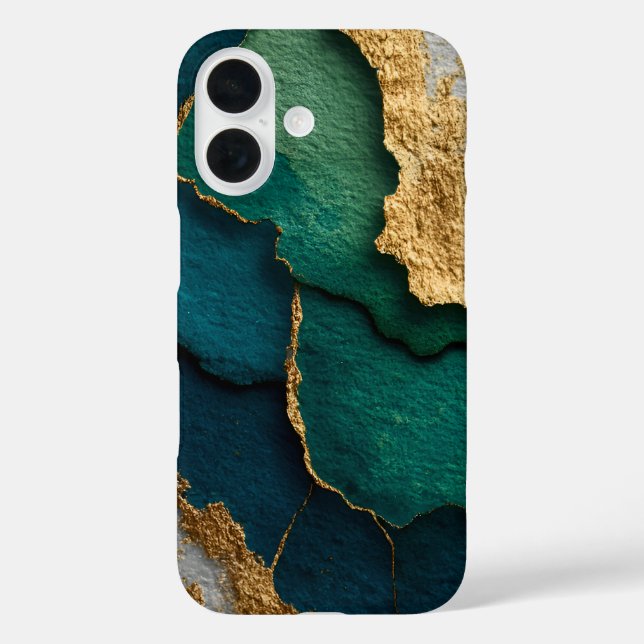 Dark Blue, Green & Gold Case-Mate iPhone Hülle (Rückseite)