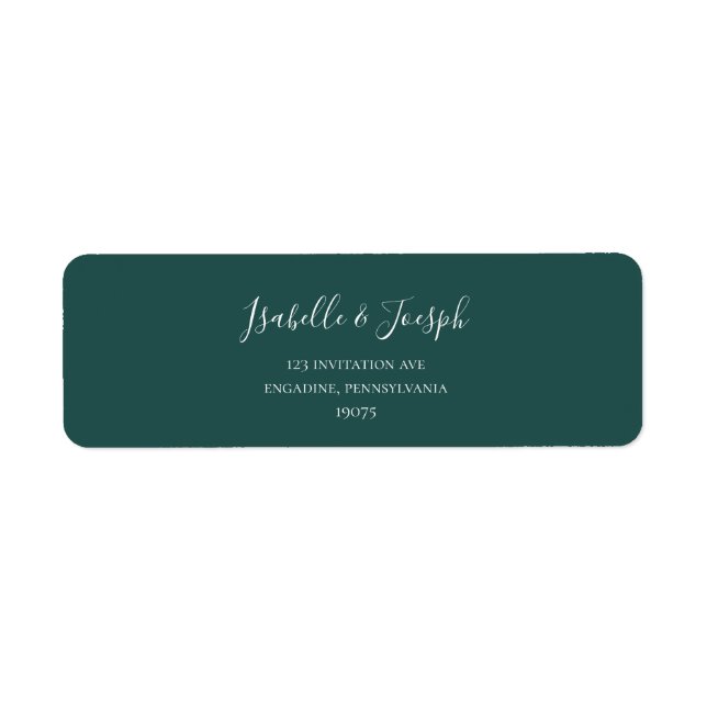 Dark Blue Green Return Address Label (Vorne)