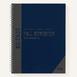 Dark Blue Grunge Grau Personalisiert School Notizbuch