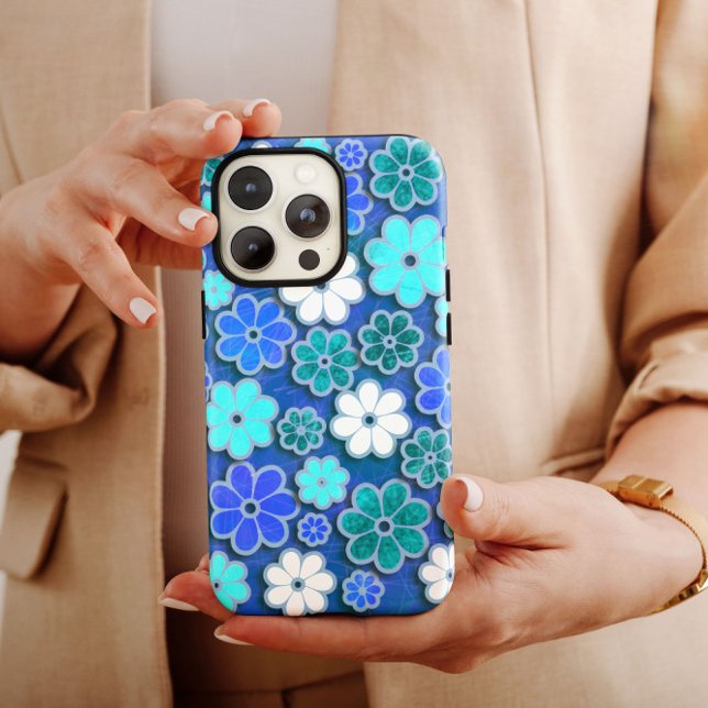 Dark Blue Hippie iPhone | 60er Hippie iPhone 13 Case-Mate iPhone Hülle (Von Creator hochgeladen)