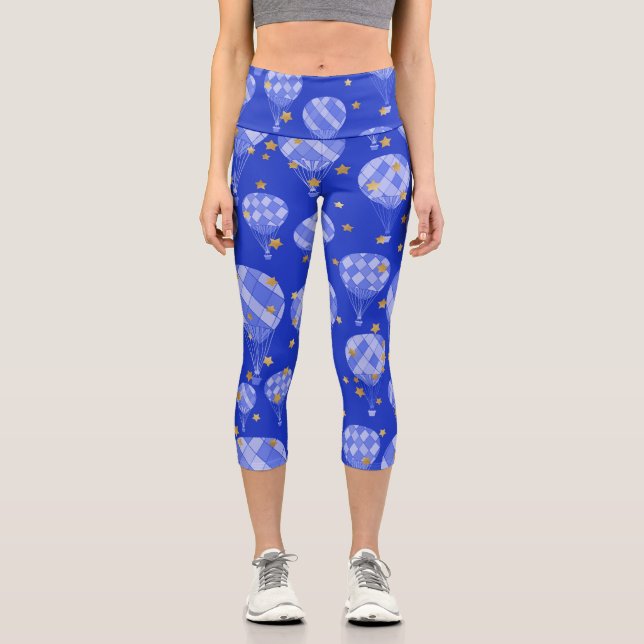 Dark Blue Hot Air Ballon Design Capris (Vorderseite)