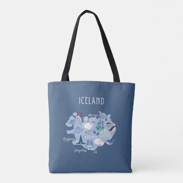 Dark blue Iceland travel map (Rückseite)