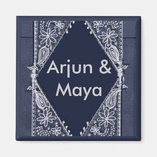 Dark Blue India Design - Individuell angepasst Magnet