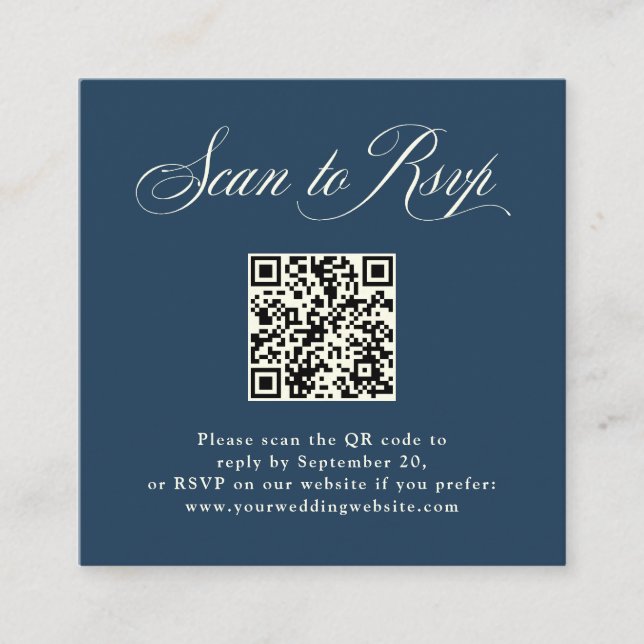 Dark Blue Italian Elegance | UAWG mit QR-Code Begleitkarte (Vorderseite)