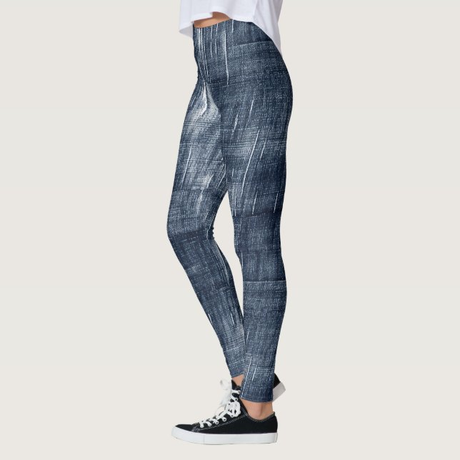 Dark Blue Jean Imitats Denim (nicht echter Denim) Leggings (Links)