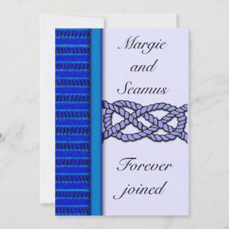 Dark Blue Knotted Nautical Wedding Einladung