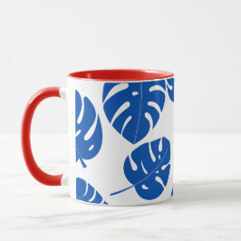 Dark Blue Leafs Tasse