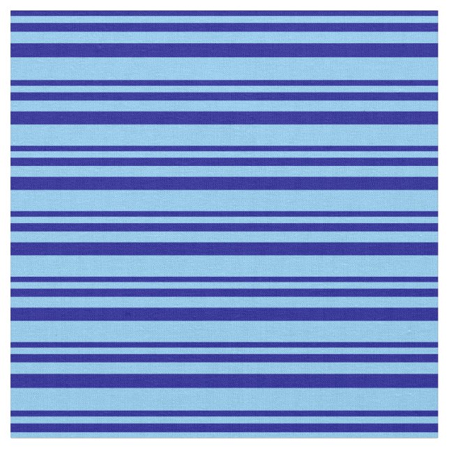 Dark Blue & Light Sky Blue Lines Stoff (Nahaufnahme)