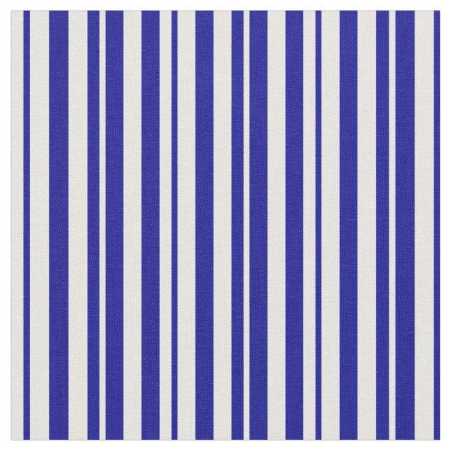 Dark Blue & Minze Cream Colored Lines Stoff (Nahaufnahme)