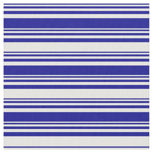 Dark Blue & Minze Cream Lines Stoff (Nahaufnahme)