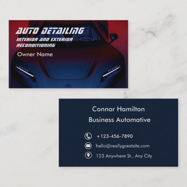 Dark Blue Modern Business Card Visitenkarte (Vorne/Hinten)