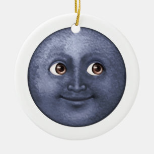 Dark Blue Moon - Emoji Keramikornament