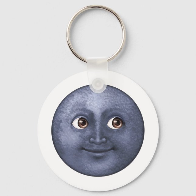 Dark Blue Moon - Emoji Schlüsselanhänger (Vorderseite)