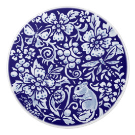 Dark Blue Mouse Insect Bee Woodland Animal Floral Keramikknauf