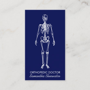 Dark Blue Navy Doktor Skeleton orthopädisch Visitenkarte
