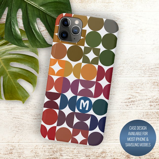 Dark Blue Orange Red Green Midjahrs Art Pattern Case-Mate iPhone Hülle (Von Creator hochgeladen)