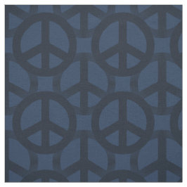 Dark Blue Peace Sign Stoff