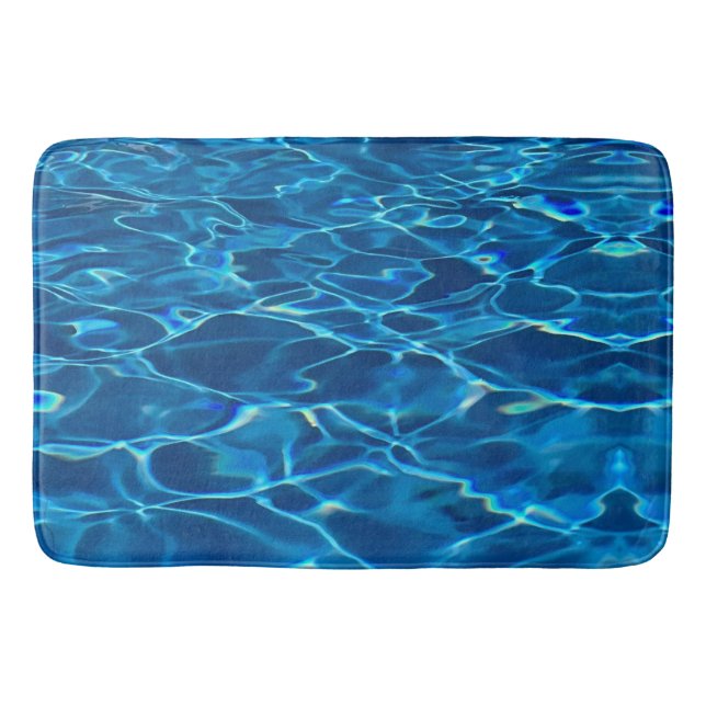 Dark Blue Pool Water Badematte (Vorderseite)