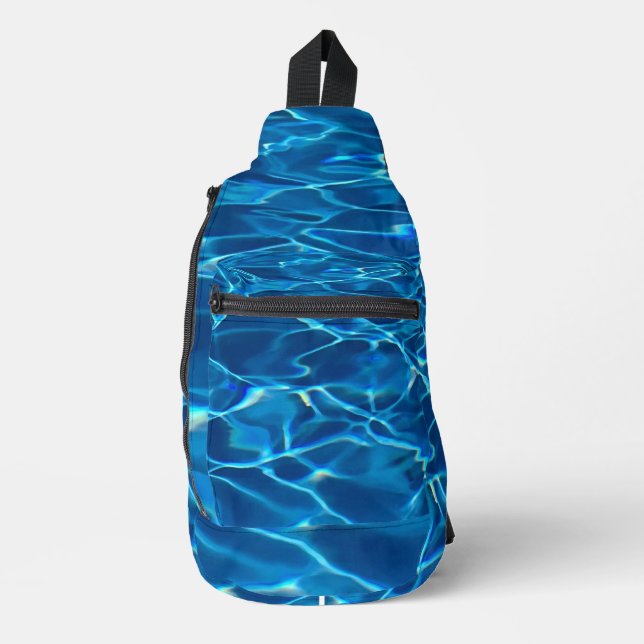Dark Blue Pool Water Crossbody Bag (Vorderseite)