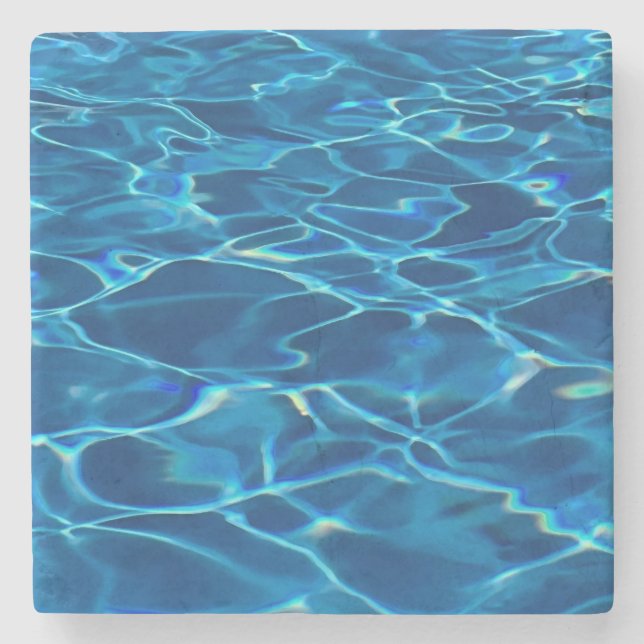 Dark Blue Pool Water Steinuntersetzer (Vorderseite)