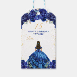 Dark Blue Princess Quinceañera Happy Birthday Geschenkanhänger