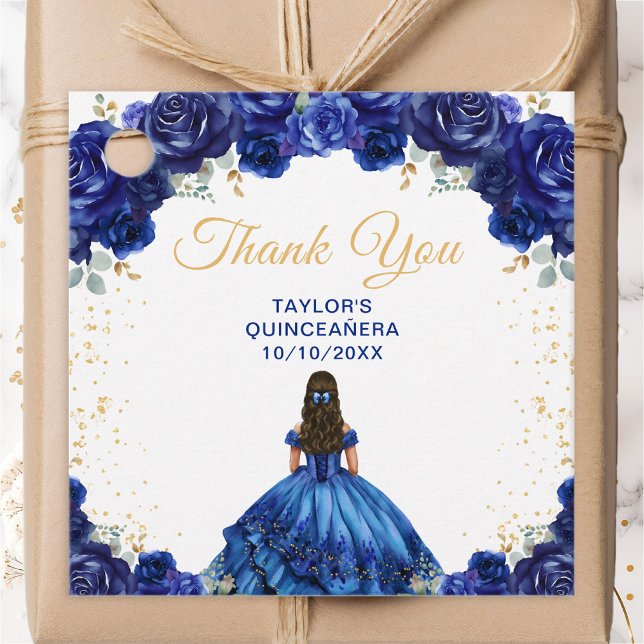 Dark Blue Princess Quinceañera Vielen Dank Geschenkanhänger (Von Creator hochgeladen)