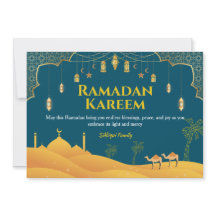 Dark Blue Ramadan Mubarak Grußkarte