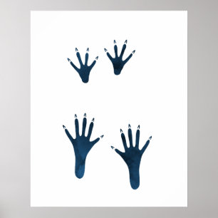 Dark Blue Rat Tracks Poster