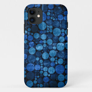 Dark Blue Retro Polka Dots   Grunge Vintag Case-Mate iPhone Hülle