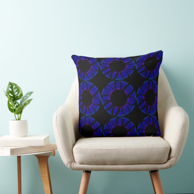 Dark Blue Ribbon-Blume Kissen (Stuhl )