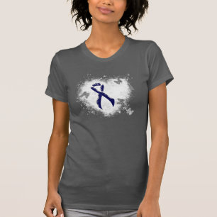 Dark Blue Ribbon Grunge Herz T-Shirt